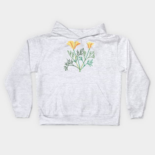 California State Flower California Poppy Kids Hoodie by inotyler